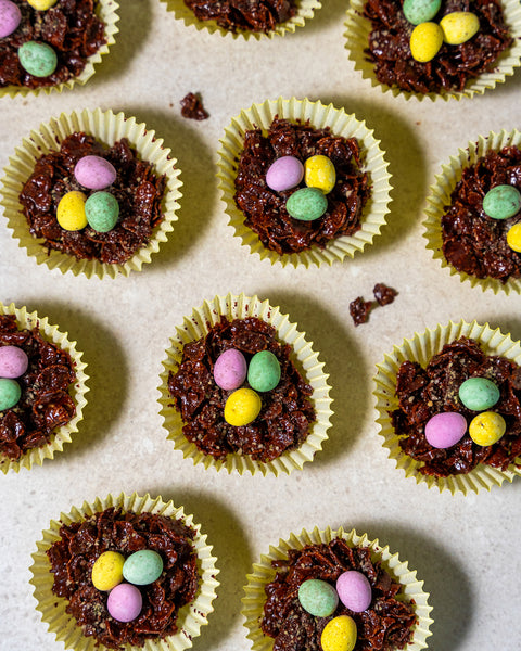 Vegan Protein Chocolate Easter Nests